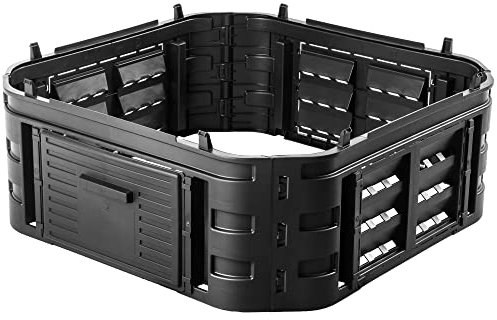 KADAX Módulo de Expansión para Compostador de Jardín, Instalación de Compostaje de Plástico, Resistente a la Intemperie Con Canalones y Puerta (260 L)