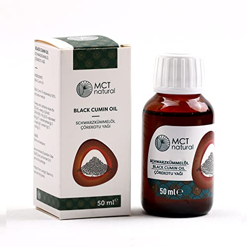 MCT natural Veganes Schwarzkümmelöl 50ml - 100% kaltegresstes, naturreines Pflegeöl, Entzündungshemmend - für Aromatherapie & Schlafstörungen -Schmerzlindernd