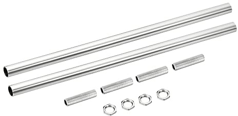 sourcing map 2 Set Verlängerungsstangensatz, Verbindungsmutter M10 300 mm / 3,94 Überwurfmutter mit Gewinderohr, Gewindeverlängerung, Silber