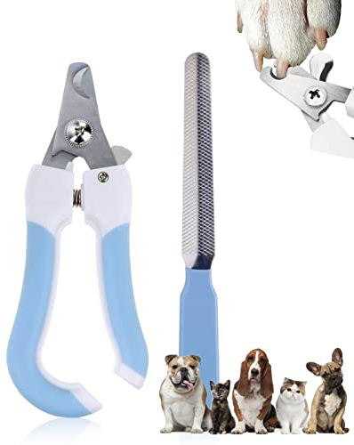 1 Stück Nagelknipser hund，Nagelfeile hund，Katzenkrallen schneider，Krallenschere für katzen，Nagelschere für katzen，Ausgestattet mit 1 Nagelfeile，Für trimmen krallen von haustieren（Blau）