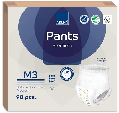 Abena Pants, Premium Protective Underwear, Level 3, (Medium To Extra Large), Medium, 90 Count