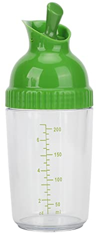200ml Salad Dressing Container with Lid and Measurement Marks, Salad Dressing Shaker for kitchen, easy to clean, Salad Dressing Jar for Mixing Ranch and Sauce, Prevent Leakage, Bpa Free