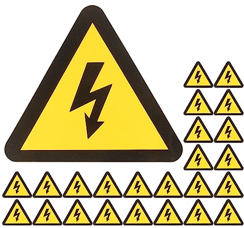 Cabilock 25 Blätter Warnschilder Für Elektrozäune Vorsicht-warnschild Elektrozaun-schild Warnschild Für Stromschläge Elektroraum Zeichen Elektrozaun Zeichen Aufkleber Hoher Druck Papier