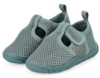 Sterntaler Badeschuhe Uni – Unisex Baby Aquaschuhe knöchelhoch mit Klettverschluss – Strukturierte Sohle – Atmungsaktives Mesh – Kinder Wasserschuhe - Bademode - Farbe mattgrün, Größe 28