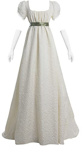 Fiamll Robe victorienne Renaissance pour femme - Robe de bal vintage médiévale - Beige, beige, S