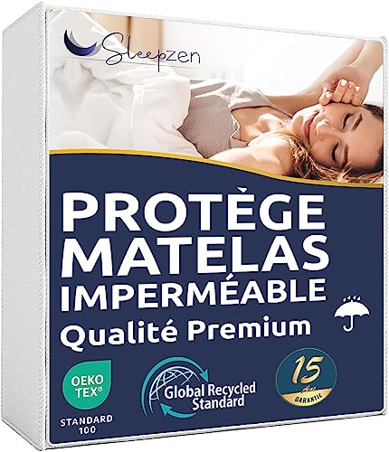 Sleepzen Matratzenschutz 180x200cm - Wasserdicht und strapazierfähig, Oeko-TEX® zertifizierte Matratzenauflage, Molton-Oberfläche-Membrane Schutz Polyurethan, Antibakteriell Anti-Milben Integralbezug