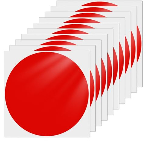 YIKIADA Rot Klebepunkte Aufkleber 152 mm Vinyl Selbstklebende Wasserdicht Punkt Etiketten Abnehmbar Runde Bodenaufkleber für Büro Schule Kinder 10 Stück