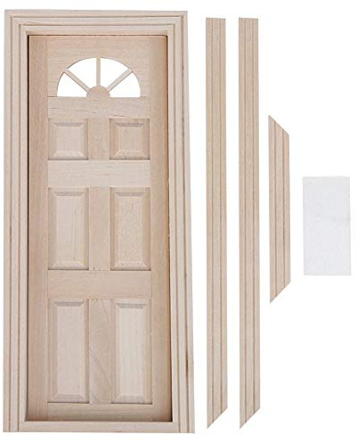1/12 Dollhouse Miniature Wooden Door Window DIY Craft Accessory for Vivid Doll House Scene Decoration (Keensomfpe8c23h9-11)
