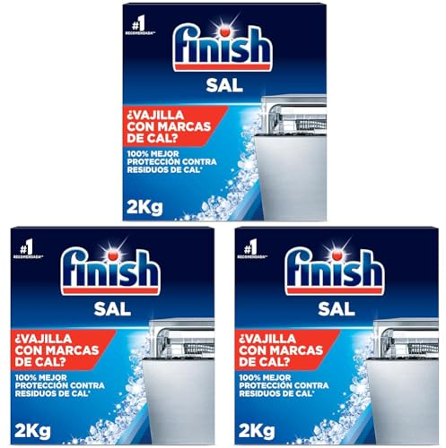 Finish Sal para Lavavajillas, Función Antical, 2kg (Paquete de 3)
