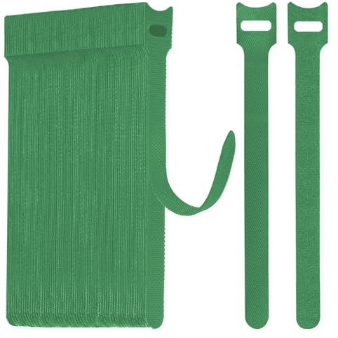 WSZJINB 70 Stück Klett Kabelbinder Wiederverschließbar, Grün Kabel Klettband Klettkabelbinder Wiederverwendbar, Kabelklett Klettverschluss Band für Kabelmanagement, Cable Organizer, Länge 15cm