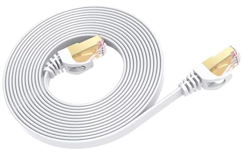 Generico Cavo Ethernet Cat 8 da 4 m, cavo patch di rete LAN ad alta velocità per impieghi gravosi, cavo Internet piatto SFTP RJ45 da 40 Gbps 2000 Mhz - 4 metri