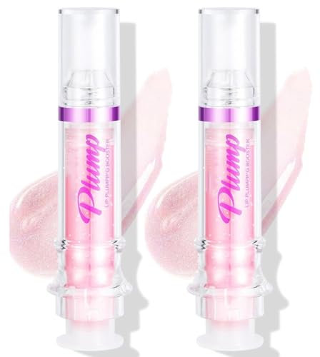 Baorder 2PCS Plumping Lip Oil With Chili Extract-Fuller Lips Instantly!Clear Pink Plumper Pout Lips Lip Gloss,Hydrating Nourishing Tinted Lip Balm Liquid Lipstick for Moisturizing Lips (02, pink)