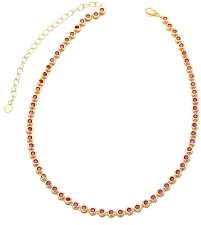 Collar Colgante Cadena Hombre Mujer Joyas Necklace Collares para Mujer Fucsia