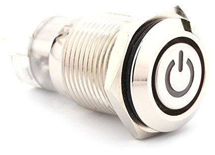 LED-SCHALTER AUS METALL MIT VERRIEGELUNG, DRUCKTASTE 12 V, Hochwertig und Robust FÜR AUTOZUBEHÖR