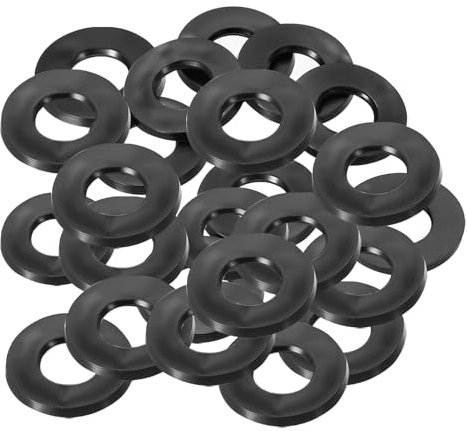 PATIKIL M12 Rubber Flat Washer, 24 Pack 12mm ID 24mm OD 3mm Thick Sealing Spacer Gasket Ring for Faucet Pipe Water Hose Fastener Bolt, Black