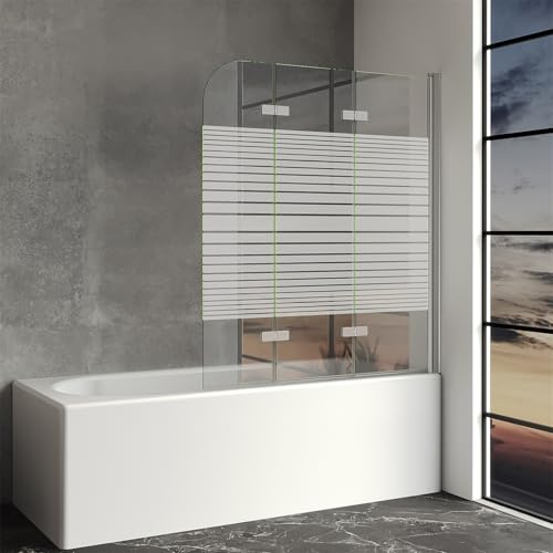IMPTS Duschwand für Badewanne 140x140 cm Duschtrennwand Faltbare 3-teilig