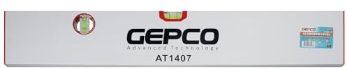 GEPCO Règle de nivellement 60-200 cm en aluminium avec 2 fioles Niveau à bulle 60 cm