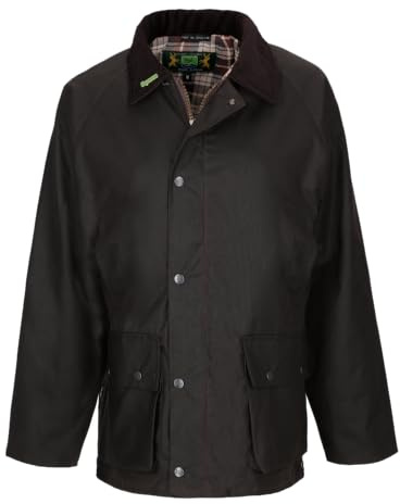 Romneys Chaqueta de cera Chestnut – Chaqueta de exterior de algodón encerado, resistente al agua y al viento, ideal para equitación, ciclismo y ocio (DE/NL/SE/PL, alfanumérica, XS, Regular, Marrón