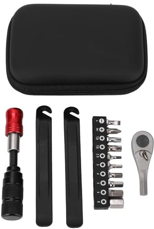 Bike Ratchet Socket Wetket Juego de metal a prueba de óxido Ajustamiento de 2 vías Kit de herramientas de reparación de llave de llave de trinquete con 10 brocas para bicicletas y