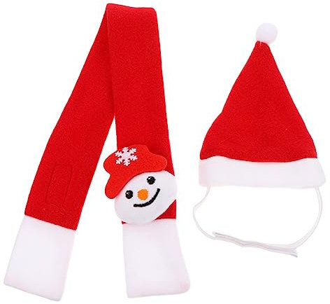 YARNOW Hund Schal Und Santa Claus Hut Weihnachten Thema Kostüm Für Haustiere Langlebiges Material Feine Verarbeitung Wiederverwendbar