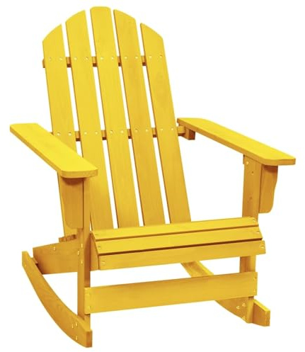 Snsowed Adirondack-Schaukelstuhl, Gartenmöbel, Gartensessel, Gartenstuhl, Outdoor Chair, Lounge-Sessel, Massivholz Tanne Gelb