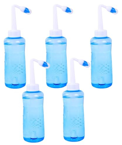 Neti Pot Sinusspül-Set, 500 ml, Nasenspül-Set, Nasenreiniger, Druckspüler, Nasenspülsystem, Nasenspülung, zur Linderung von Nasenverstopfung bei Erwachsenen und Allergien, Nasenspülung, 5 Stück