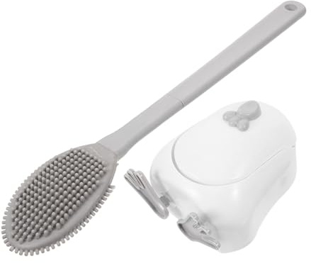 UKCOCO Scopino WC con Porta Silicone Plastico Manico Antiscivolo