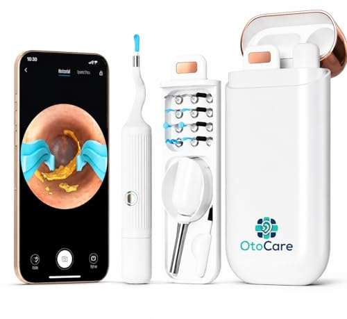 OTOCARE Flexibles Ohrenreinigungs-Set mit Aufsätzen – Silikon Ohrreiniger mit Pinzette, Löffel und hygienischem Reiseetui (White)