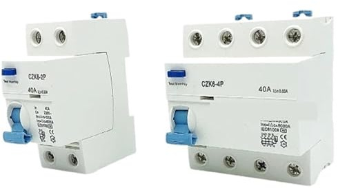 Disjoncteur Différentiel À Courant Résiduel 4P 32A 63A 230V C, Mini-interrupteur Pneumatique Domestique, Électromagnétique, Type RCCB 30MA 100MA 300MA(4P40A100MA)
