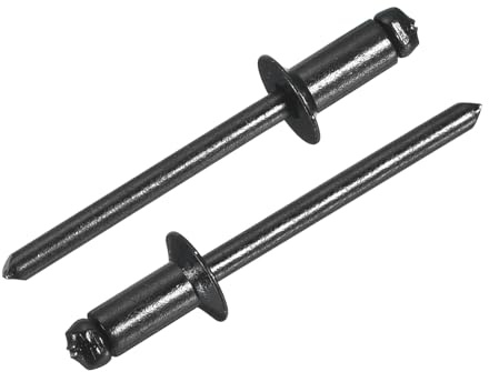 QUARKZMAN 100 Stück Blindnieten 3/16x3/8 Aluminium Nieten, Popnieten Mit Greifer Und Stahl Dorn Senkkopf Lange Spreiznieten Für Metall Möbel Automobil Schwarz