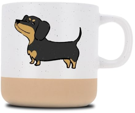 Dackel Tasse Keramik, Dackel Tassen, Tasse-dackel Beige, Dachshund Kaffeebecher, Keramiktasse, Dackel-geschenke, Kaffee-Becher für Hund-Liebhaber 360 ML Einzigartiger Dachshund Merch