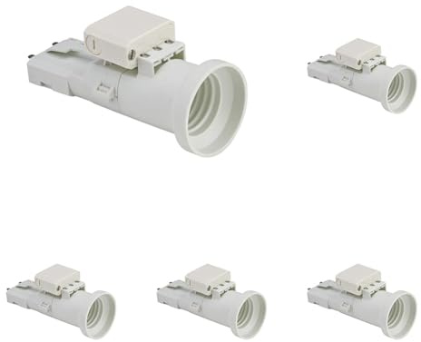 Douille ampoule - Soquet ampoule - Douille lumière - Douille de lampe - Douille intérieure - Kit Complet Douille E27 + Fiche Dcl 2P+T - Debflex - 712780 (Lot de 5)