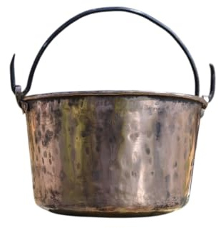 Paiolo in Rame per Polenta Artigianale con Manico in Ferro Battuto personalizzabile - Made in Italy (31 x H 20 cm)