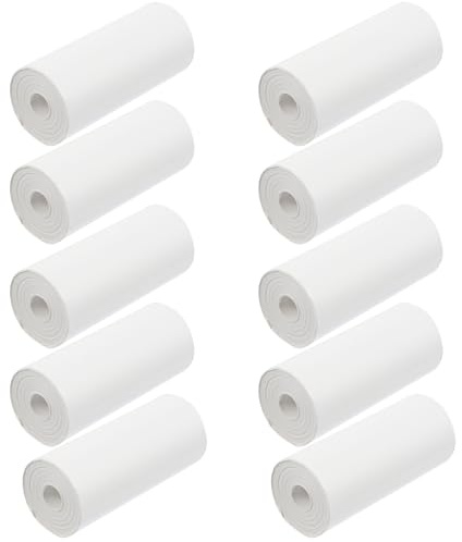 Uonlytech Carta per Macchina Fotografica Istantanea per 10 Pezzi 57Φ25Mm Carta Termica Fotografica in Rotolo Ricarica Compatta Leggera per Stampanti Istantanee Uso Scolastico e Ricreativo