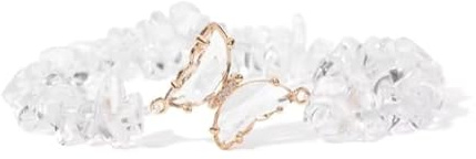 Naturlig Malakit Grus Chip Pärlor Rose Quartzs Butterfly Chain Armband för kvinnor