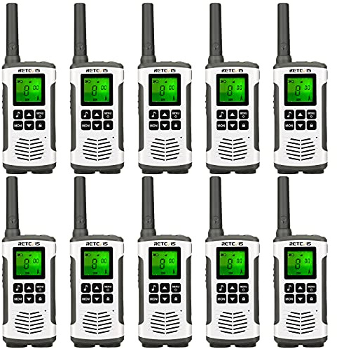 Retevis RT45 Walkie Talkie, Funkgerät Set Lizenzfrei 16 Kanäle, Wiederaufladbar USB Ladekabel Mit Kopfhöreranschluss Walkie Talkies für Rettung die Nothilfe(10er)