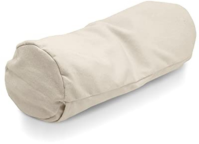 Organic Cotton Neck Roll Pillowcase - Soft and Breathable 8 oz Twill Flannel Fabric Pillow Cover - Fully Enclosed Sleeve Design Washable Pillow Protector - Made in USA - Natural, 6 x 16