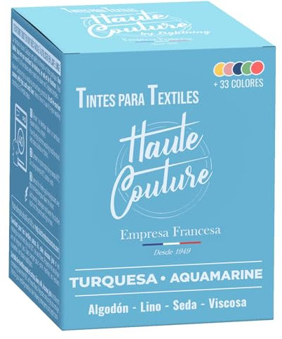Haute Couture Blau Textilfarbe – 350g – BlauTürkis - Alles-in-Einem – Fertig zur Anwendung für Kleidung und Stoffe