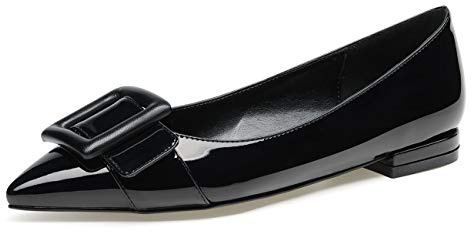Castamere Chaussures Plates Femme Bout Pointu Ballerines Mode Escarpins Noir Vernis Escarpin EU 40
