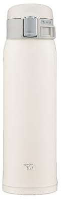 Zojirushi SM-SF48-WM Water Bottle, Direct Drinking [One-touch Open] Stainless Steel Mug, 16.9 fl oz (480 ml), Pale White