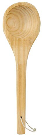 Joyzan Wooden Water Scoop, Bath Spoon Shampoo Dipper Ladle Sauna Scoop Soup Watering Take Salt Spoons Kit Set Single Wood Texture Long Mixing Accessories Kitchen for Home Spa Porridge Bathroom Tea