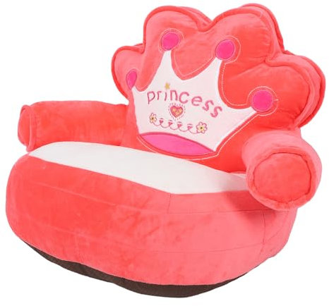 Kuscheliger Kinderstuhl Crown, Plüsch-Kindersofa für Unterwegs (Rot)