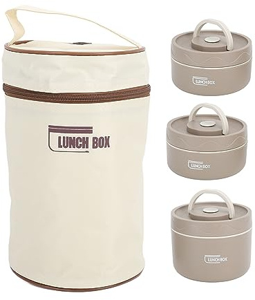 Stainless Steel Stackable Leakproof Lunch Boxes, Insulated Box for Work, Picnic (3 Box)