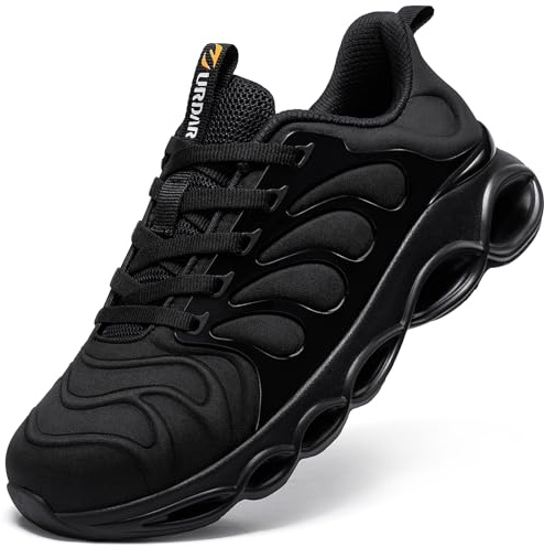 URDAR Steel Toe Shoes for Men Safety Shoes Sneakers Work Comfortable Safety Toe Shoe Lightweight Steel Toe Sneakers Breathable Work Footwear (11, Black)