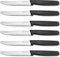 Double.S Steakmesser 6 Stück, Frühstücksmesser Edelstahl Swiss Classic Tomatenmesser mit Wellenschliff 22 cm Tafelmesser Besteck Messer Schwarz