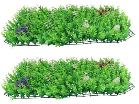 jardin clôture artificielle Mur De Fond Décoratif De Plantes Artificielles, Clôture De Panneau De Plantes De Haie Artificielle, Pelouse De Plantes Mixtes Jardin De Balcon