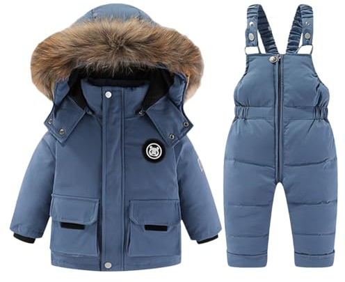 Générique Combinaison Ski Enfant, Enfant Combinaison de Ski Hiver Bébé de Neige pour garçons avec Capuche BéBé 24 Mois Coupe, Imperméable et Respirante pour 1-5 Ans
