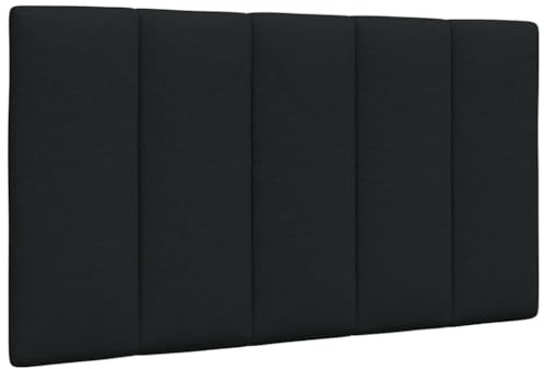 HFXHIJXQ Kopfteil Hanko 80 cm Schwarz Polyester Wandkissen gepolstert mit Klett LED Montage schnell & einfach für Bett 80 cm und Wandmontage im Schlafzimmer