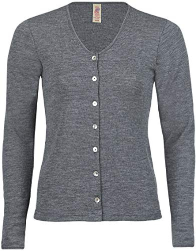 Engel Chaqueta de punto para mujer, 100% lana (kbT), pizarra, 44-46