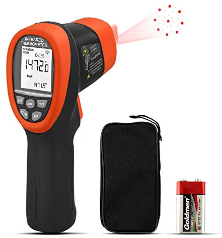 Infrarot Thermometer AP-985C Laser Thermometer Gun Digital -50℃～880℃(-58℉～1472℉) mit LCD-Hintergrundbeleuchtung + ℃ / ℉ + Automatisches Ausschalten + Daten halten （Batterie enthalten）